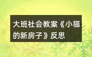 大班社會教案《小貓的新房子》反思