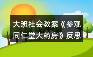 大班社會(huì)教案《參觀同仁堂大藥房》反思