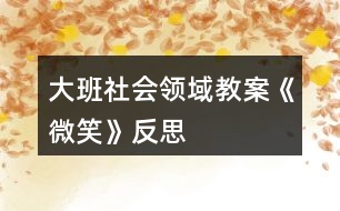 大班社會領(lǐng)域教案《微笑》反思