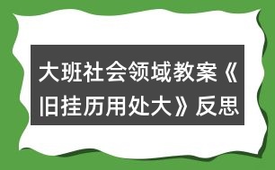 大班社會領域教案《舊掛歷用處大》反思