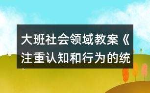 大班社會(huì)領(lǐng)域教案《注重認(rèn)知和行為的統(tǒng)一》反思