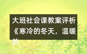 大班社會(huì)課教案評(píng)析《寒冷的冬天，溫暖的家》反思