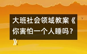 大班社會(huì)領(lǐng)域教案《你害怕一個(gè)人睡嗎？》反思