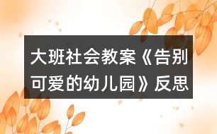 大班社會教案《告別可愛的幼兒園》反思