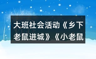 大班社會(huì)活動(dòng)《鄉(xiāng)下老鼠進(jìn)城》《小老鼠進(jìn)城》教案點(diǎn)評反思