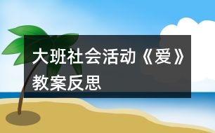 大班社會活動《愛》教案反思