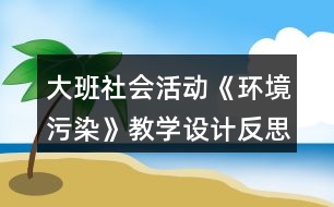 大班社會(huì)活動(dòng)《環(huán)境污染》教學(xué)設(shè)計(jì)反思