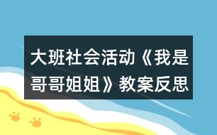 大班社會活動《我是哥哥姐姐》教案反思