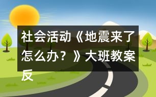 社會活動《地震來了怎么辦？》大班教案反思