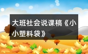 大班社會(huì)說(shuō)課稿《小小塑料袋》