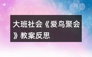 大班社會《愛鳥聚會》教案反思