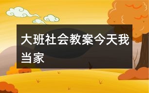 大班社會(huì)教案今天我當(dāng)家