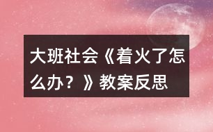 大班社會《著火了怎么辦？》教案反思