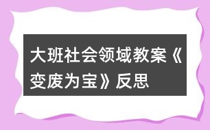 大班社會(huì)領(lǐng)域教案《變廢為寶》反思