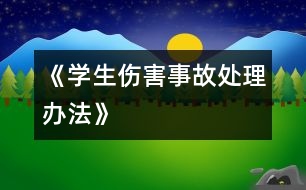 《學(xué)生傷害事故處理辦法》