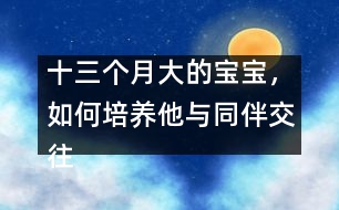 十三個(gè)月大的寶寶，如何培養(yǎng)他與同伴交往