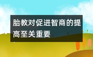 胎教對促進智商的提高至關(guān)重要