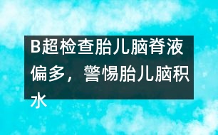 B超檢查胎兒腦脊液偏多，警惕胎兒腦積水