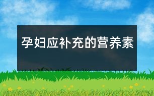 孕婦應補充的營養(yǎng)素