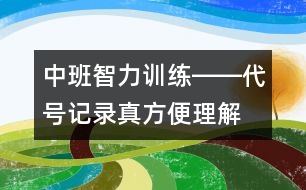 中班智力訓(xùn)練――代號(hào)記錄真方便（理解、創(chuàng)造、注意、記憶、語言）