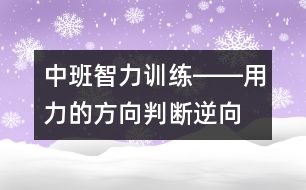 中班智力訓練――用力的方向（判斷、逆向思維、動作知覺、語言）