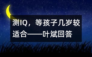 測(cè)IQ，等孩子幾歲較適合――葉斌回答