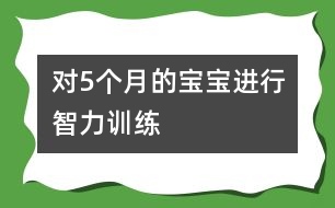 對(duì)5個(gè)月的寶寶進(jìn)行智力訓(xùn)練