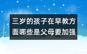 三歲的孩子在早教方面哪些是父母要加強的