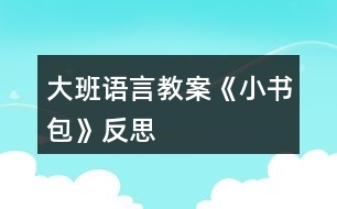 大班語言教案《小書包》反思