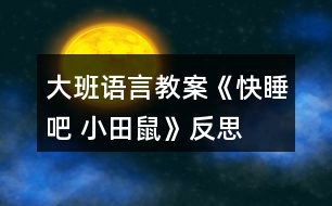 大班語言教案《快睡吧 小田鼠》反思