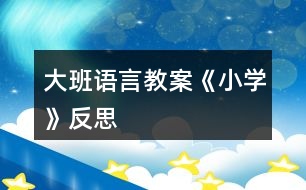 大班語(yǔ)言教案《小學(xué)》反思