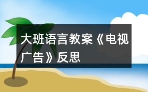 大班語(yǔ)言教案《電視廣告》反思