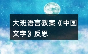 大班語言教案《中國(guó)文字》反思