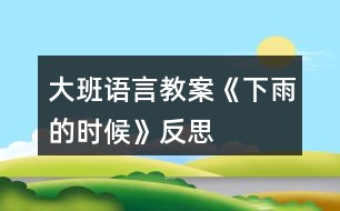 大班語(yǔ)言教案《下雨的時(shí)候》反思