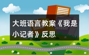 大班語(yǔ)言教案《我是小記者》反思