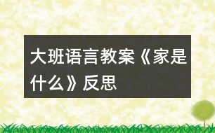 大班語(yǔ)言教案《家是什么》反思