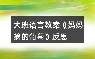 大班語言教案《媽媽摘的葡萄》反思