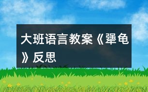 大班語言教案《犟龜》反思