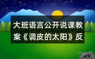 大班語(yǔ)言公開(kāi)說(shuō)課教案《調(diào)皮的太陽(yáng)》反思