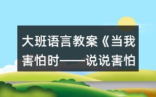 大班語言教案《當(dāng)我害怕時――說說害怕》反思