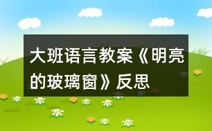 大班語(yǔ)言教案《明亮的玻璃窗》反思