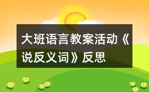 大班語(yǔ)言教案活動(dòng)《說(shuō)反義詞》反思