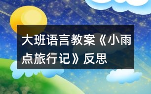 大班語(yǔ)言教案《小雨點(diǎn)旅行記》反思