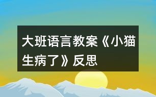 大班語言教案《小貓生病了》反思