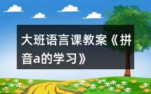 大班語言課教案《拼音a的學(xué)習(xí)》