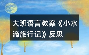 大班語言教案《小水滴旅行記》反思