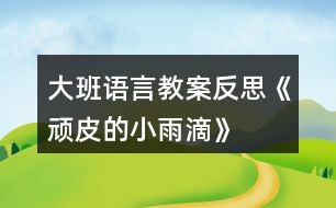 大班語言教案反思《頑皮的小雨滴》