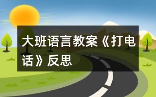 大班語言教案《打電話》反思