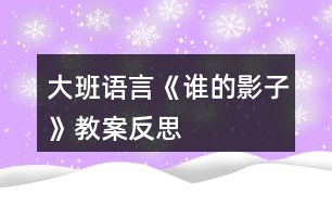 大班語言《誰的影子》教案反思