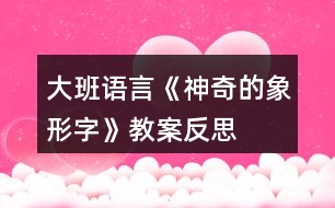 大班語言《神奇的象形字》教案反思